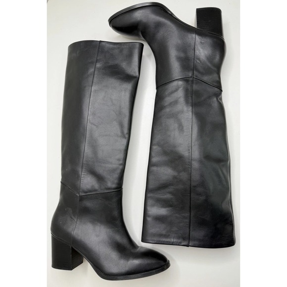 Banana Repubic Factory Women's Tall Shaft Leather Pull On Boots Size 8.5 - Picture 4 of 10